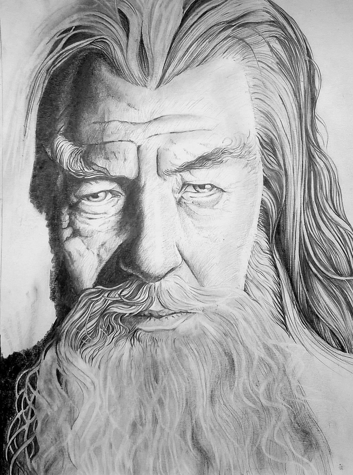 A drawing of Gandalf I did while watching The Hobbit for the umpteenth  time  rTheHobbit