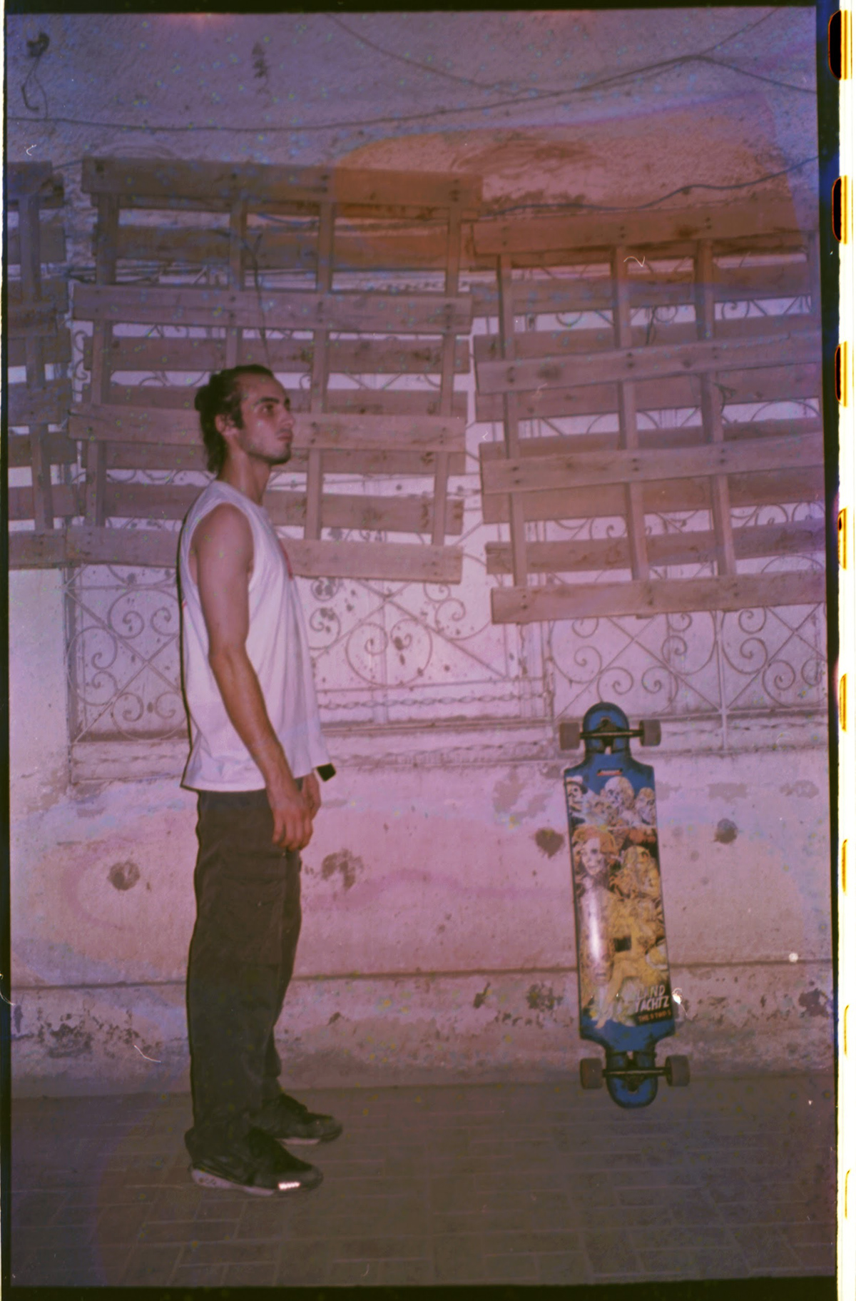 film photography 35mm skateboard analog cairo Street long exposure night photography experimental photography souped film