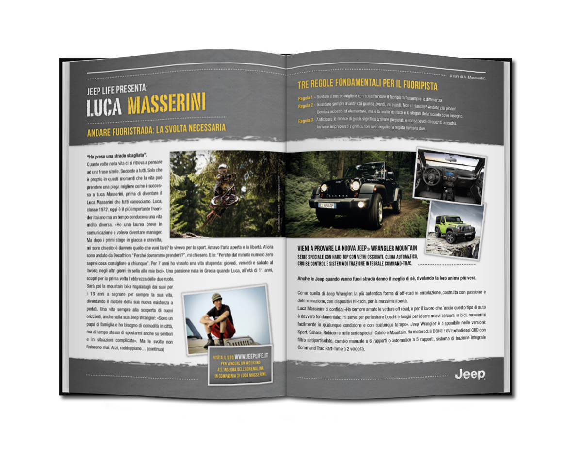 jeep  multimedia ADV press advertorial car store tv Radio magazine Wrangler Grand Cherokee jeep life Website