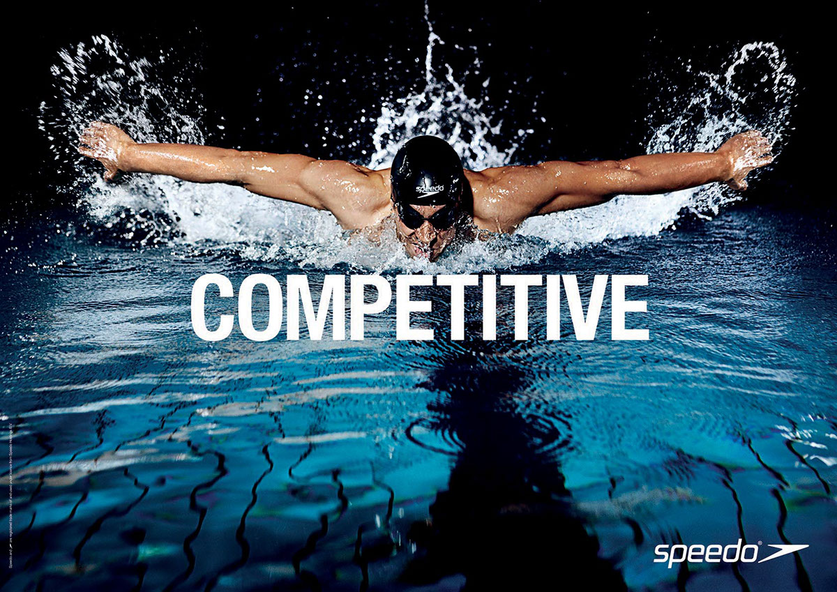 Speedo positioning marketing   swimming swimwear sport Competition Health and Well-being beach play Fun Swim Fit Philip North Coombes athens