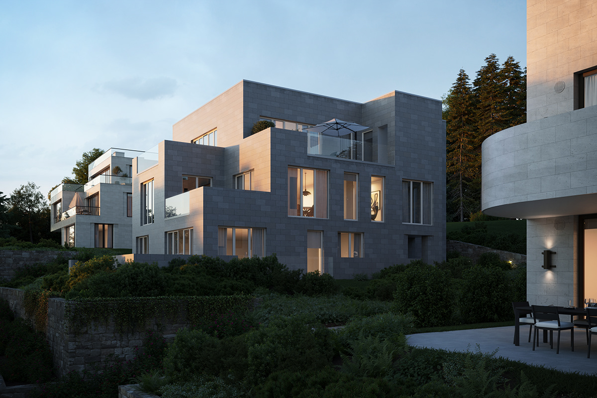 luxury Villa Render rendering corona renderer Forest Pack exterior