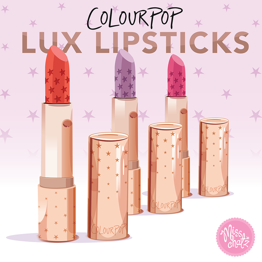 colourpop cosmetics makeup lipstick Lux matte kiss ILLUSTRATION  brand luxlipstick