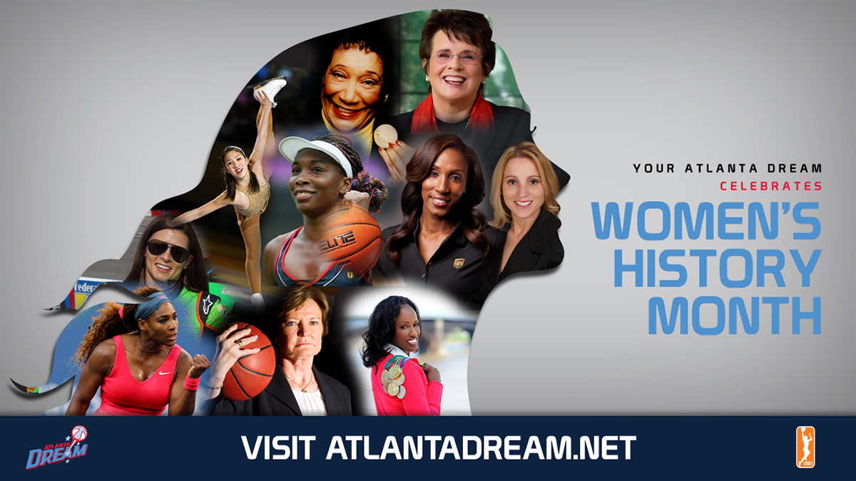 NBA WNBA basketball atlanta dream Splash page collage ad social media