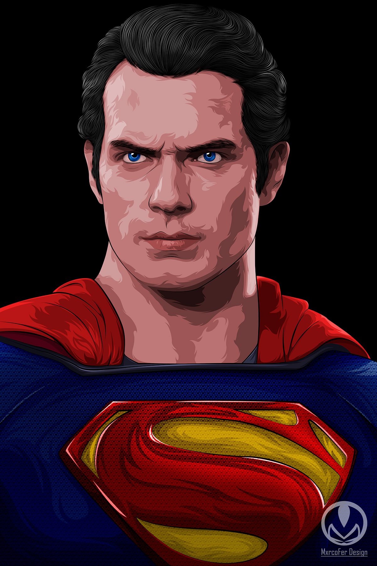 superman man steel mxrcofer vector art portrait