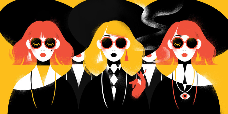 ILLUSTRATION  Witches Witchy witchyvibes modern Fashion  Sunglasses smoking witch chic kasia serafin