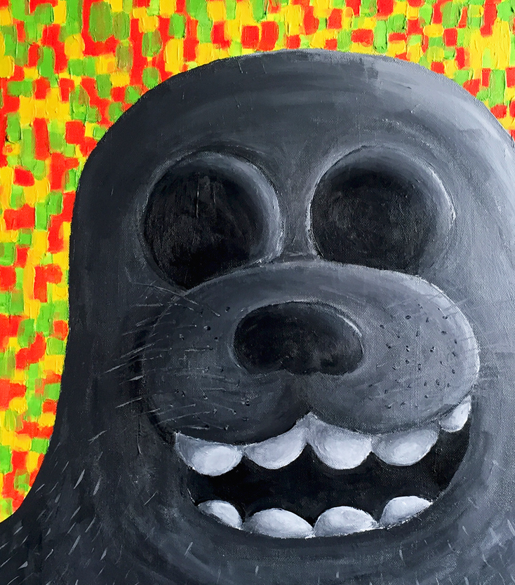 seal selfie trippy lsd smile laughing brushes colorful