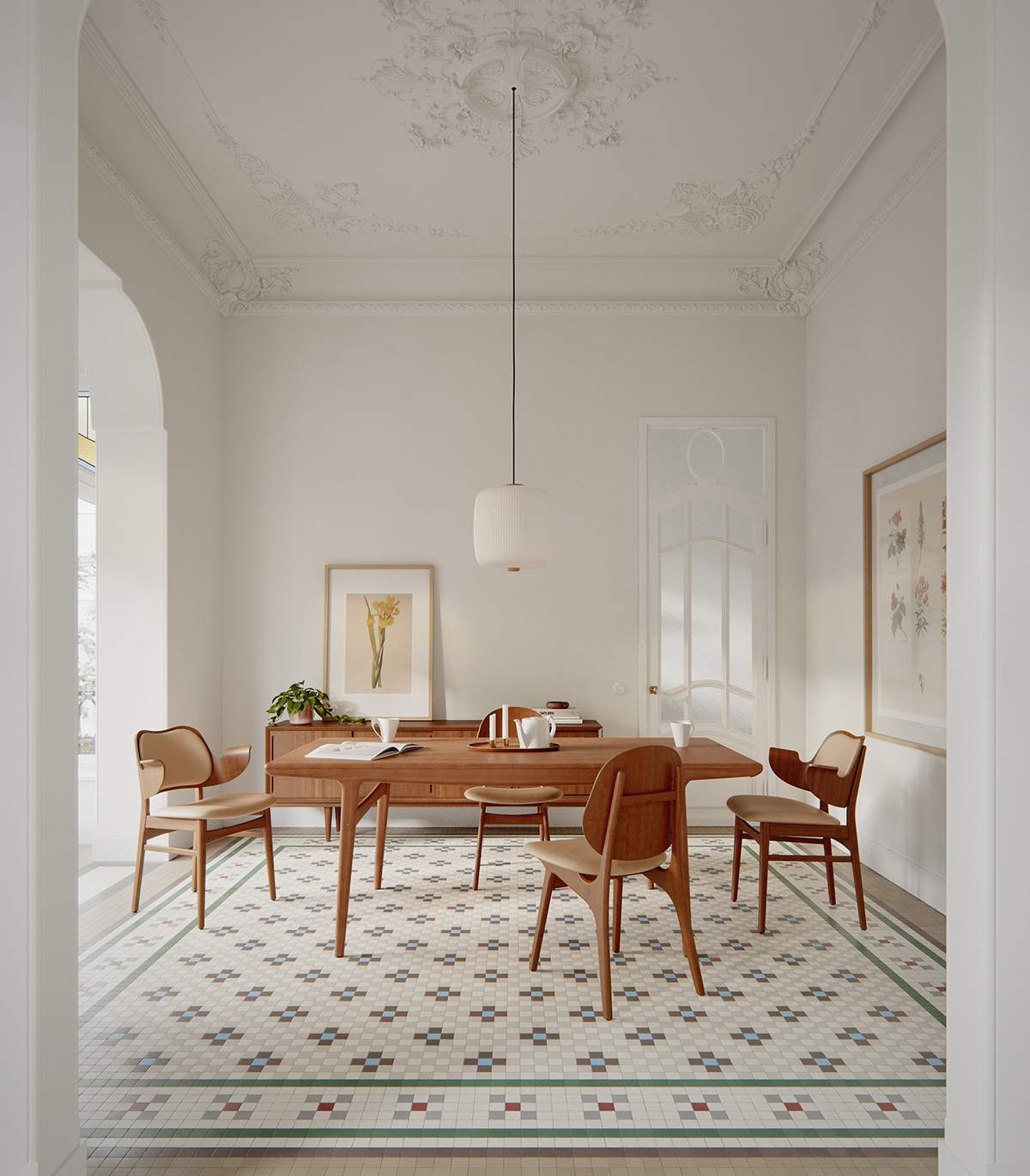 architecture archviz CGI corona render  Interior interior design  modernism vintage