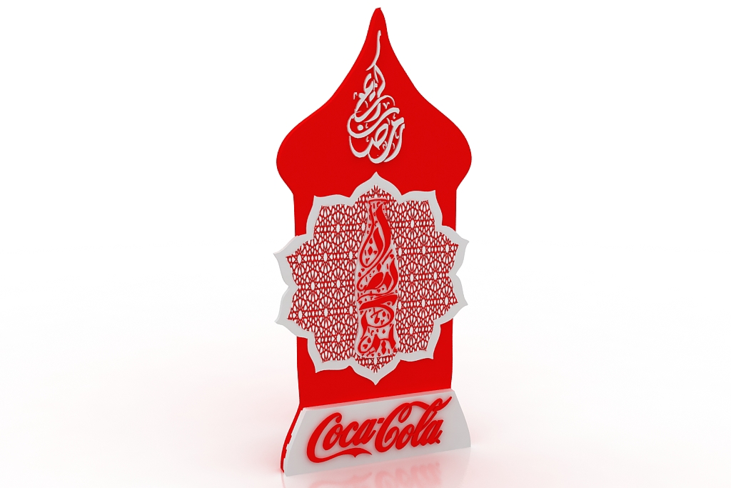 Coke Ramadan Compaign Danglers gate design Roof Hanging Roof down standee design Poster Design table top