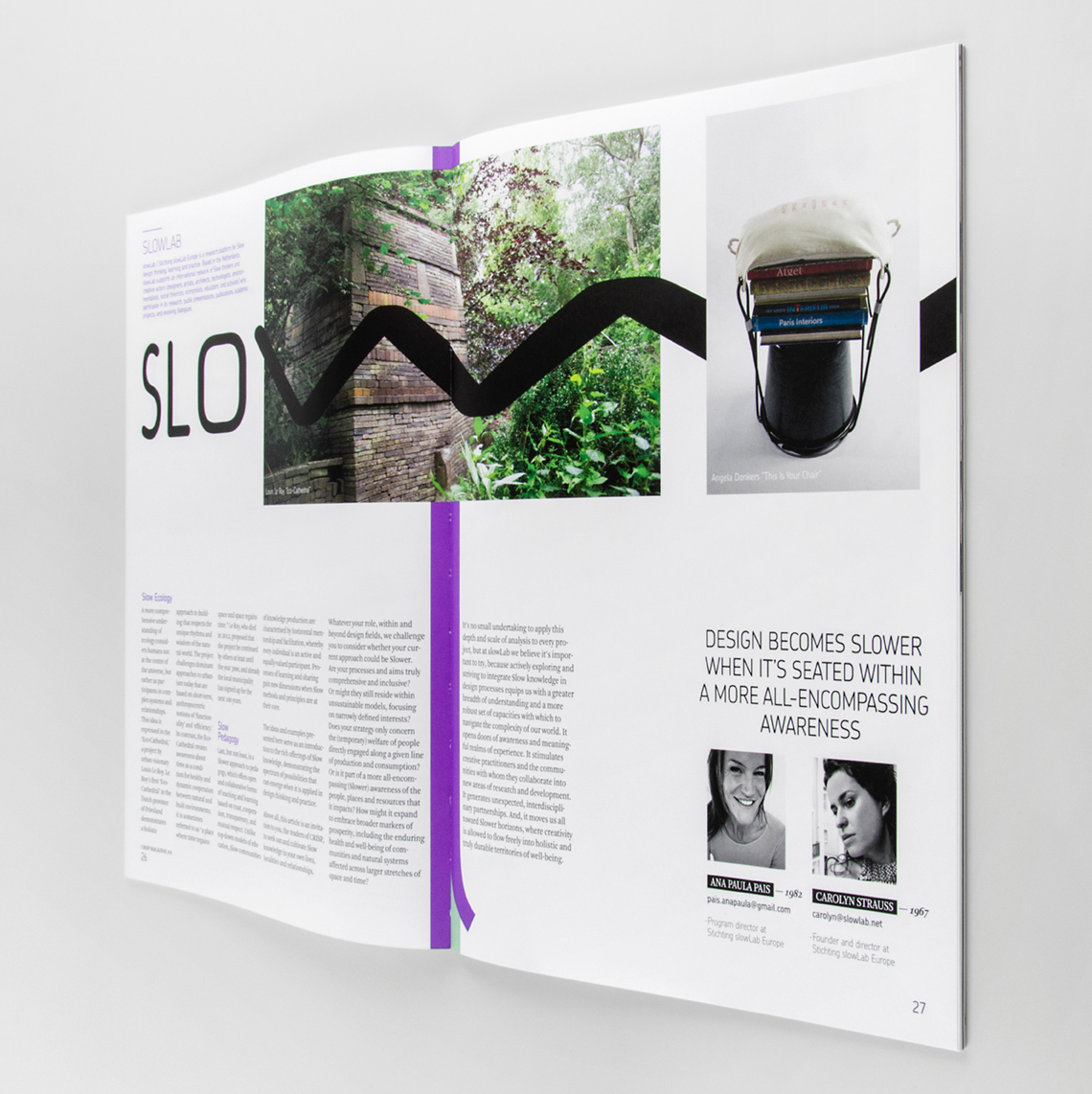 Magazine design Taken By Storm Dutch design book design magazine print spreads clean sleek binding open spine special edition Nordic Design editorial Layout