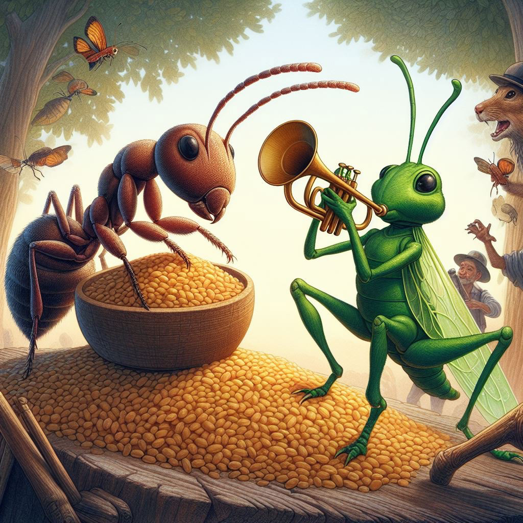 ant Grasshopper Work  play timing preparedness