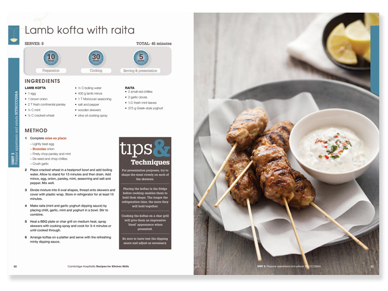 typesetting food styling recipes Education publishing   academic Hospitality
