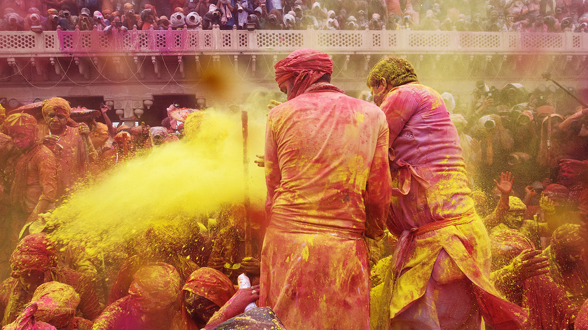 Adobe Portfolio colour festival holi India Travel krishna mathura Nandgaon temple