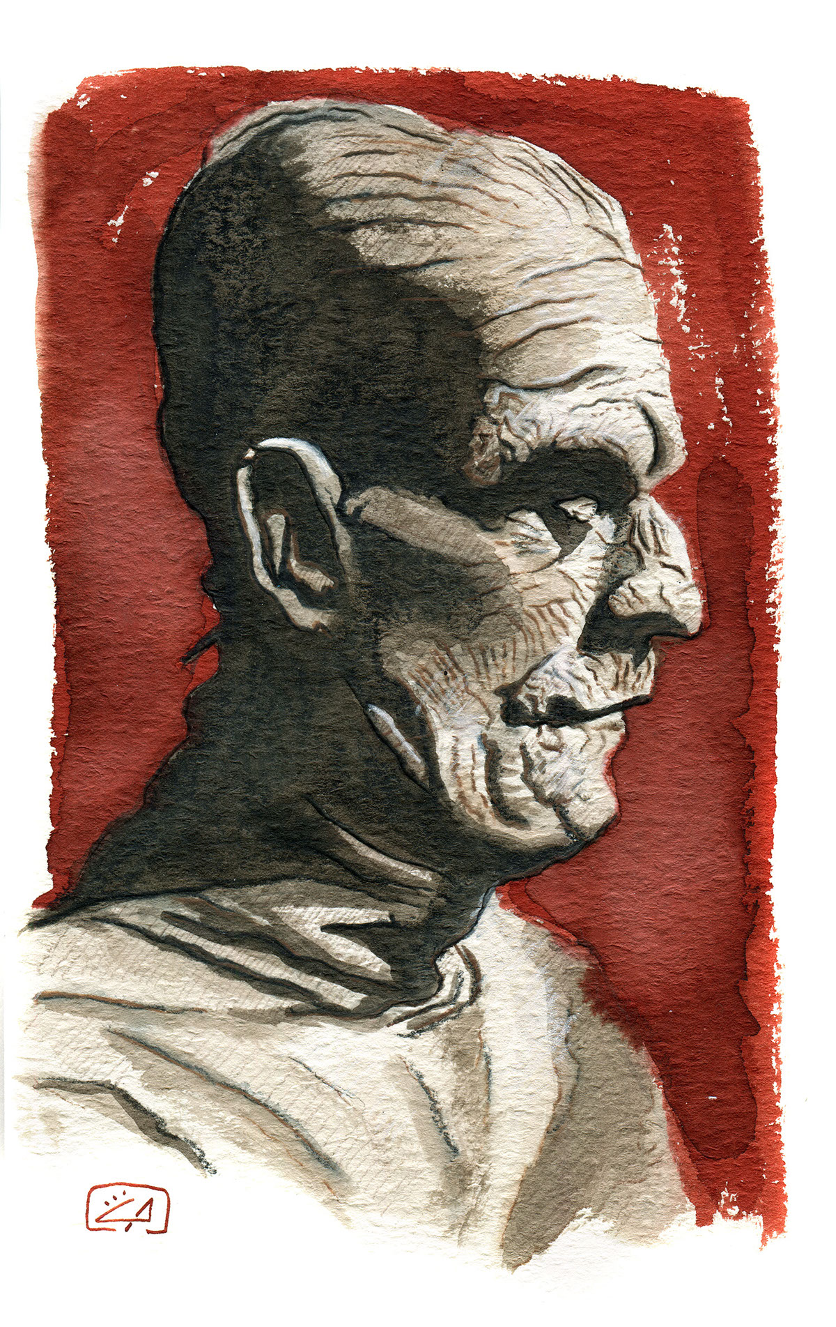 hollywood horror watercolor gouache karloff lugosi dracula frankenstein mummy monster