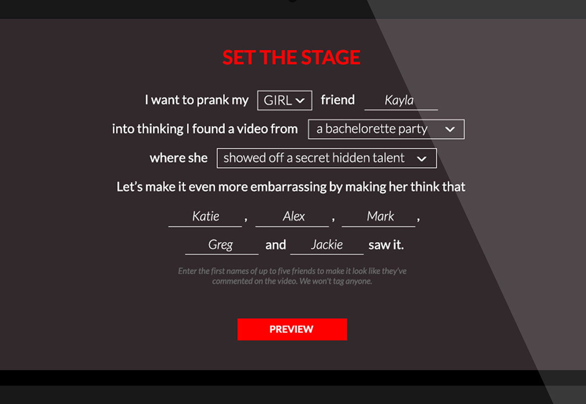 Promotional Website Prank social movie launch Sex Tape Sony