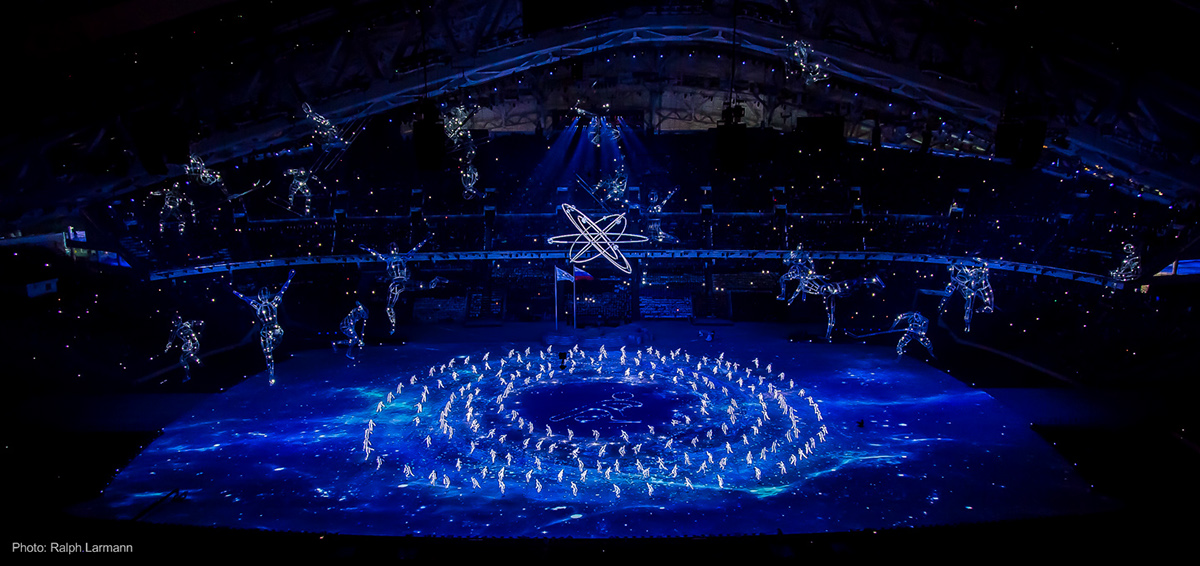 sochi olympic ceremony earth Space  map projection sport Opening Mapping