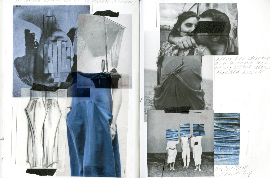 fashion sketching Process Book fashion illustration collage concept development