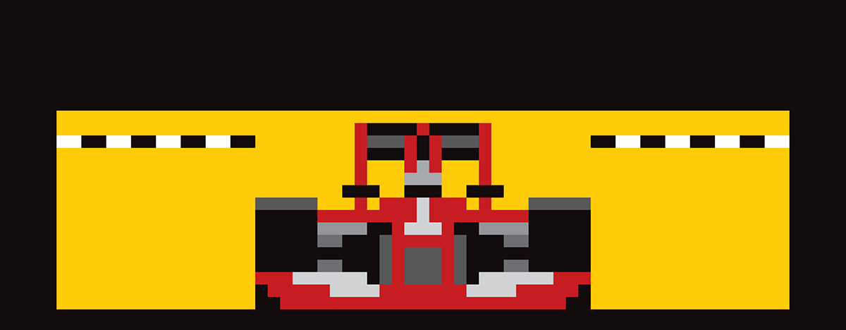 formula one Racing Car champion 8-bit Retro Video Games console