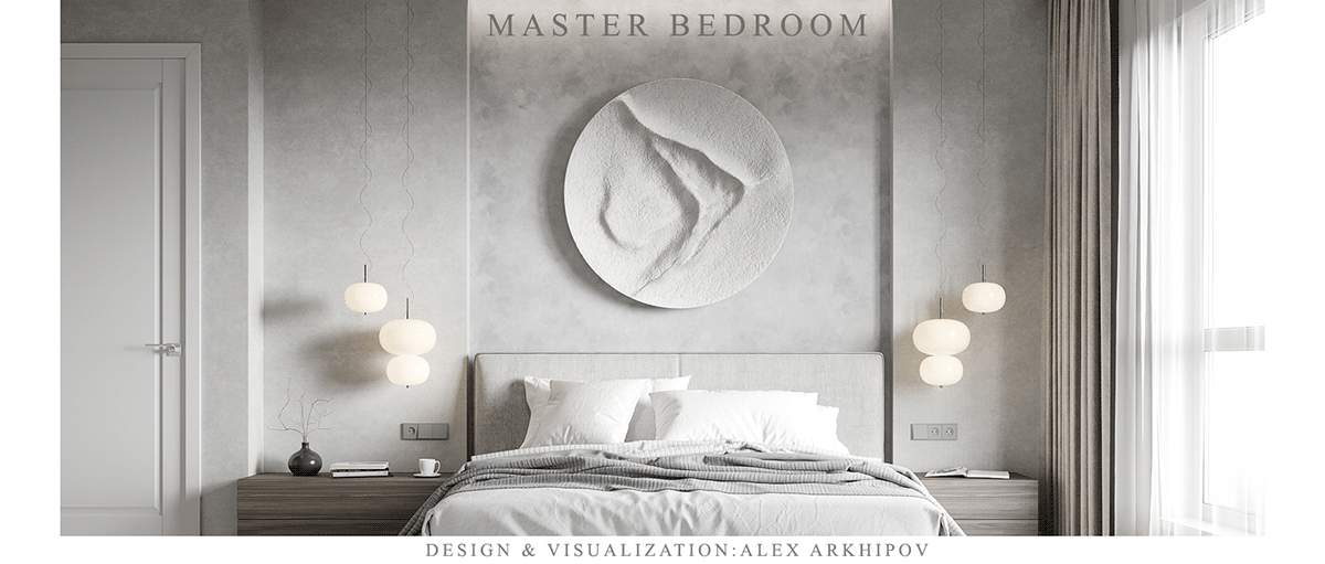 3dmax apartment archviz bedroom corona render  design interior Interior master bedroom modern visualization