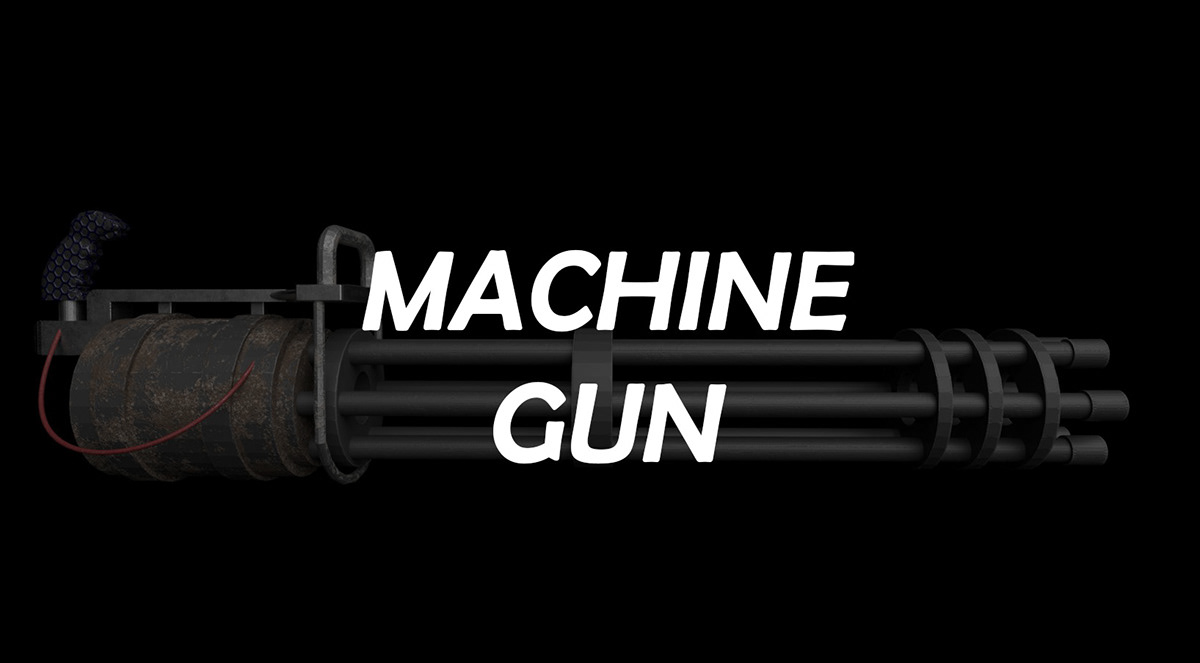 Weapon Gun game 3D blender 3d modeling Maya Substance Painter modeling design