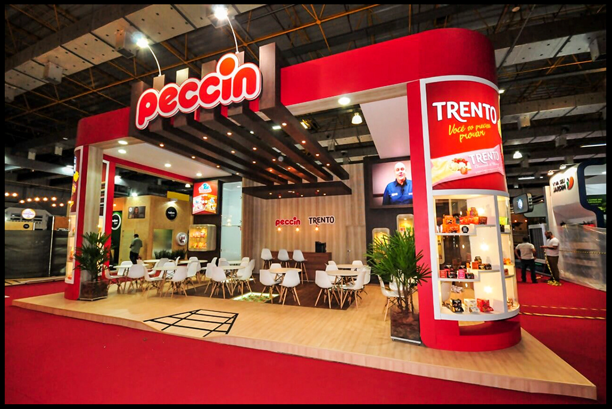 Arquitetura Promocional Booth exhibition  design estandes stands 3d render apas peccin
