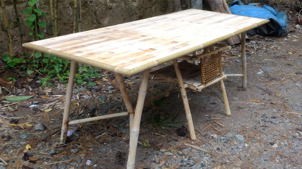 bamboo chair furniture table Uravu