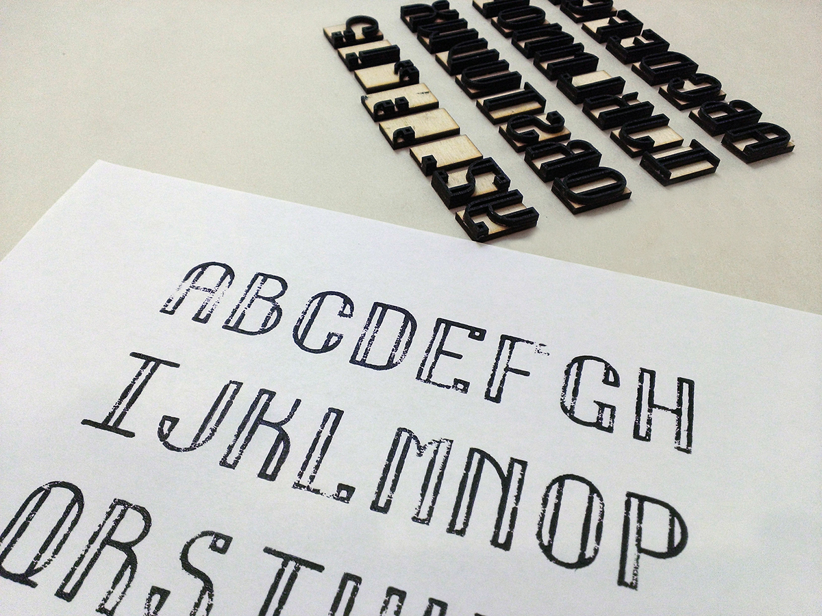wood block printing printmaking letter press letter-press Printing laser-cutter