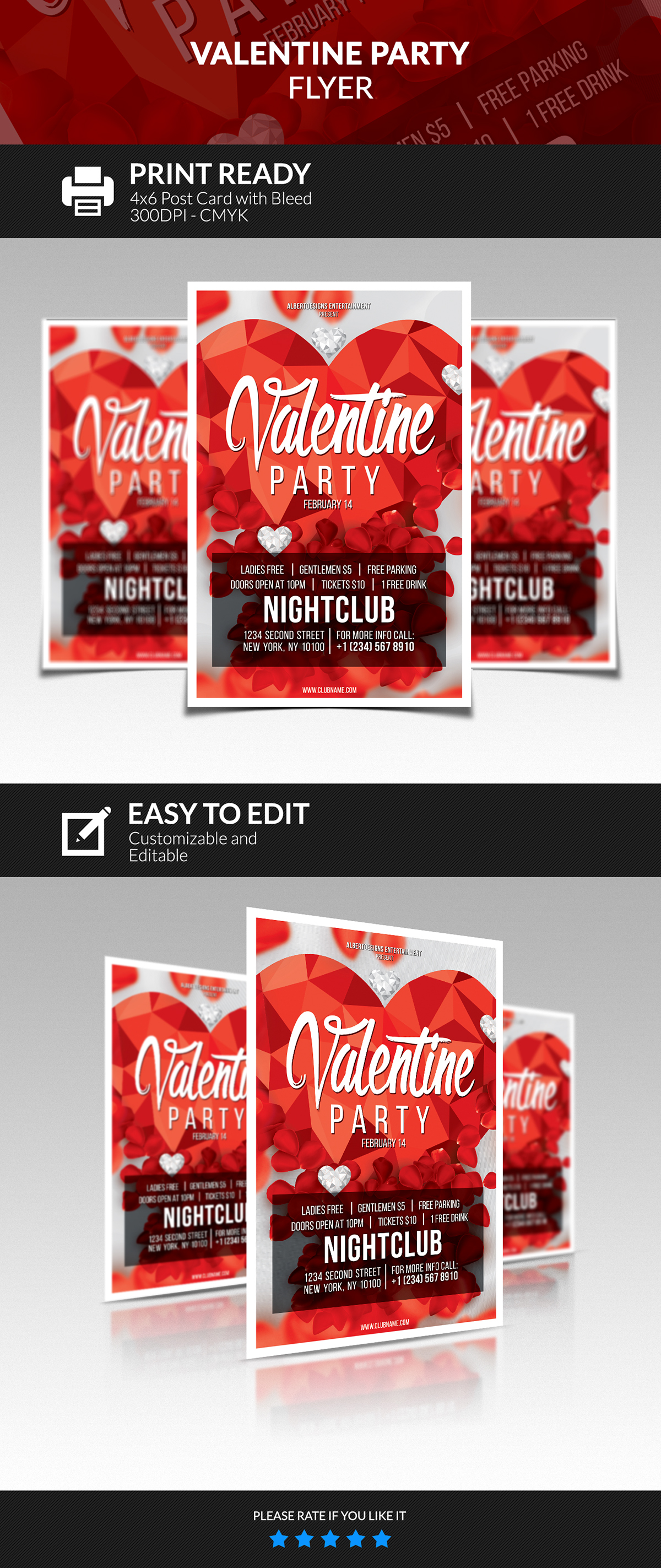 juandiazpro flyer valentine Love graphicdesign graphic design photoshop template graphicriver red heart