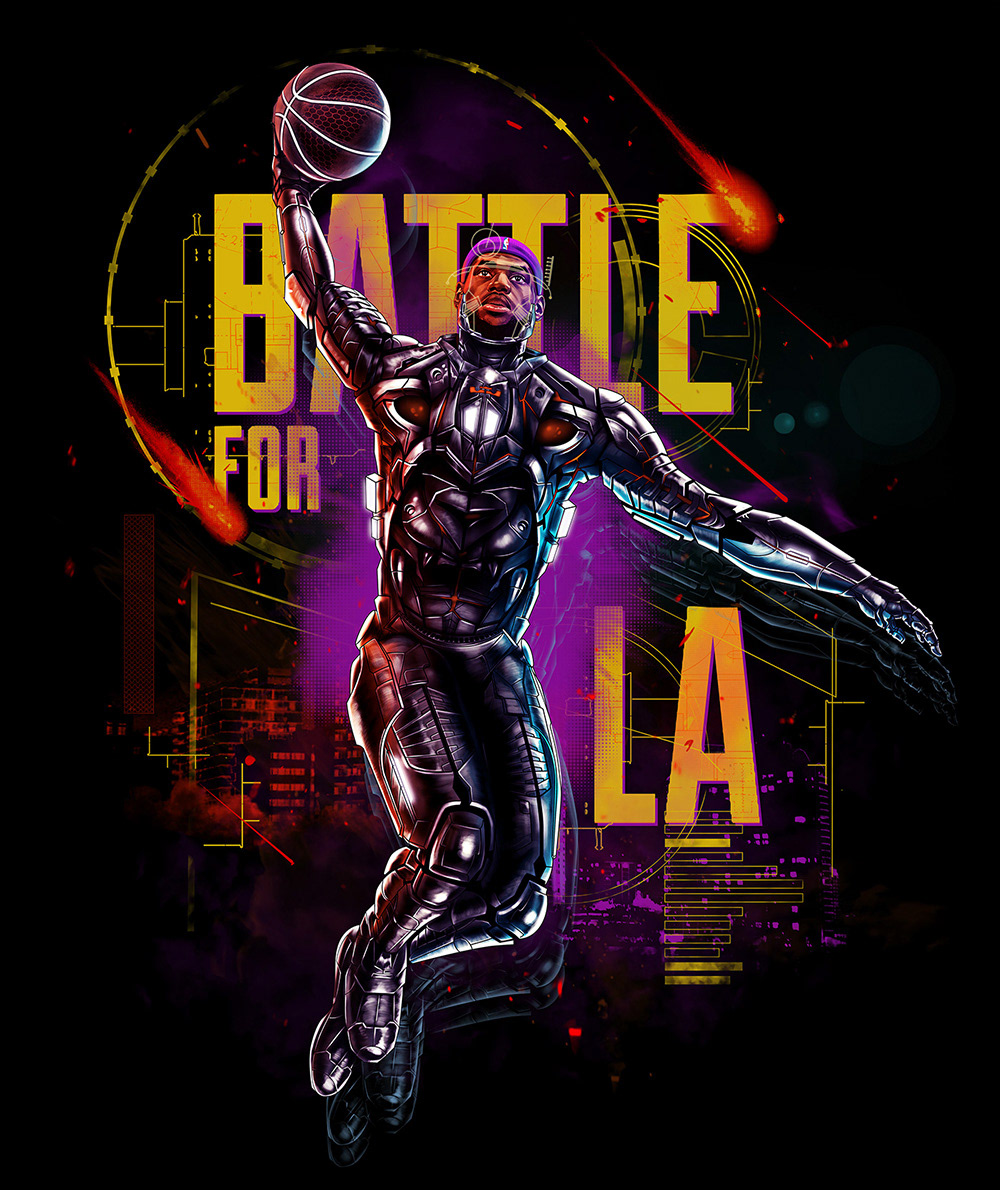 basketball NBA LeBron James Lakers Digital Art  ILLUSTRATION  all-star lion king Nike