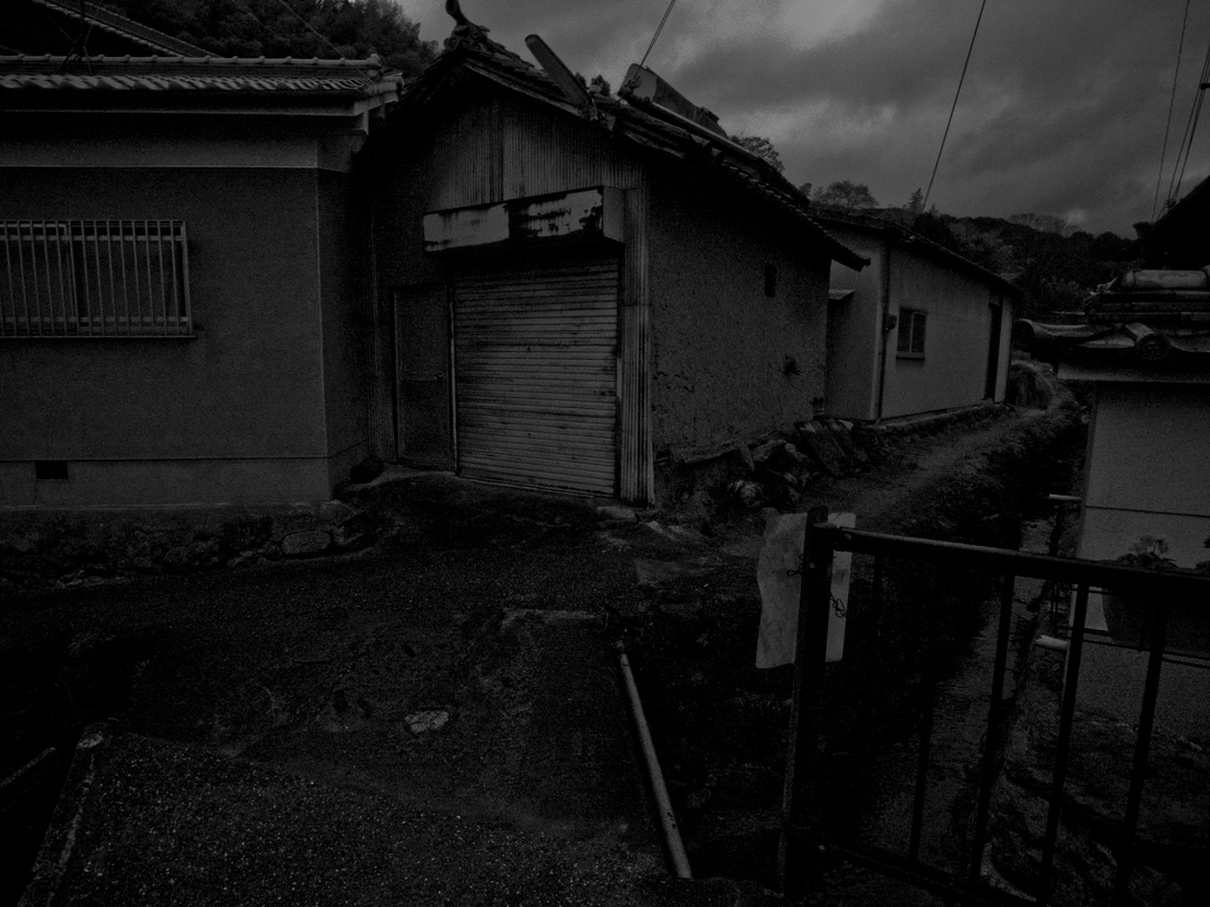 black &white bw monochrome Landscape Asuka Nara japan january in the twilight alley ricoh