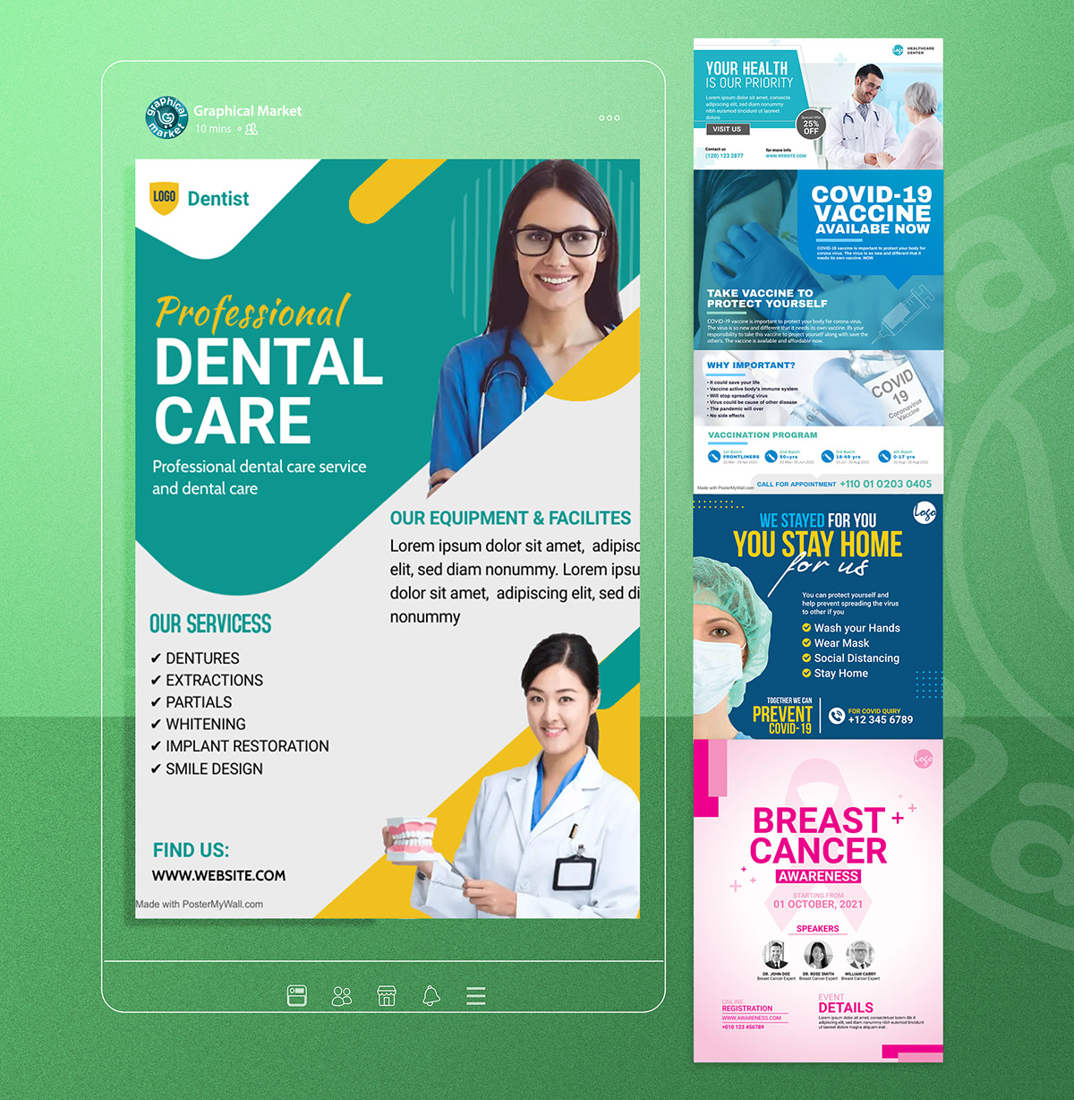 Advertising  banner design doctor flyer Health hospital marketing   medical print Social media post