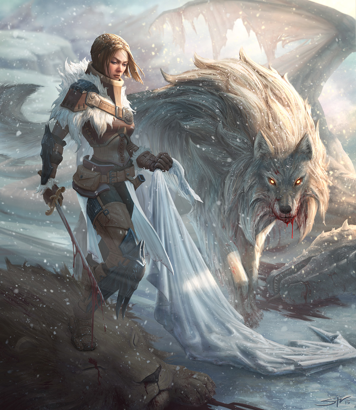 Game of Thrones got Arya Stark nymeria Winterfell lannister Targarian dragon lion stu harrington StuArtStudios
