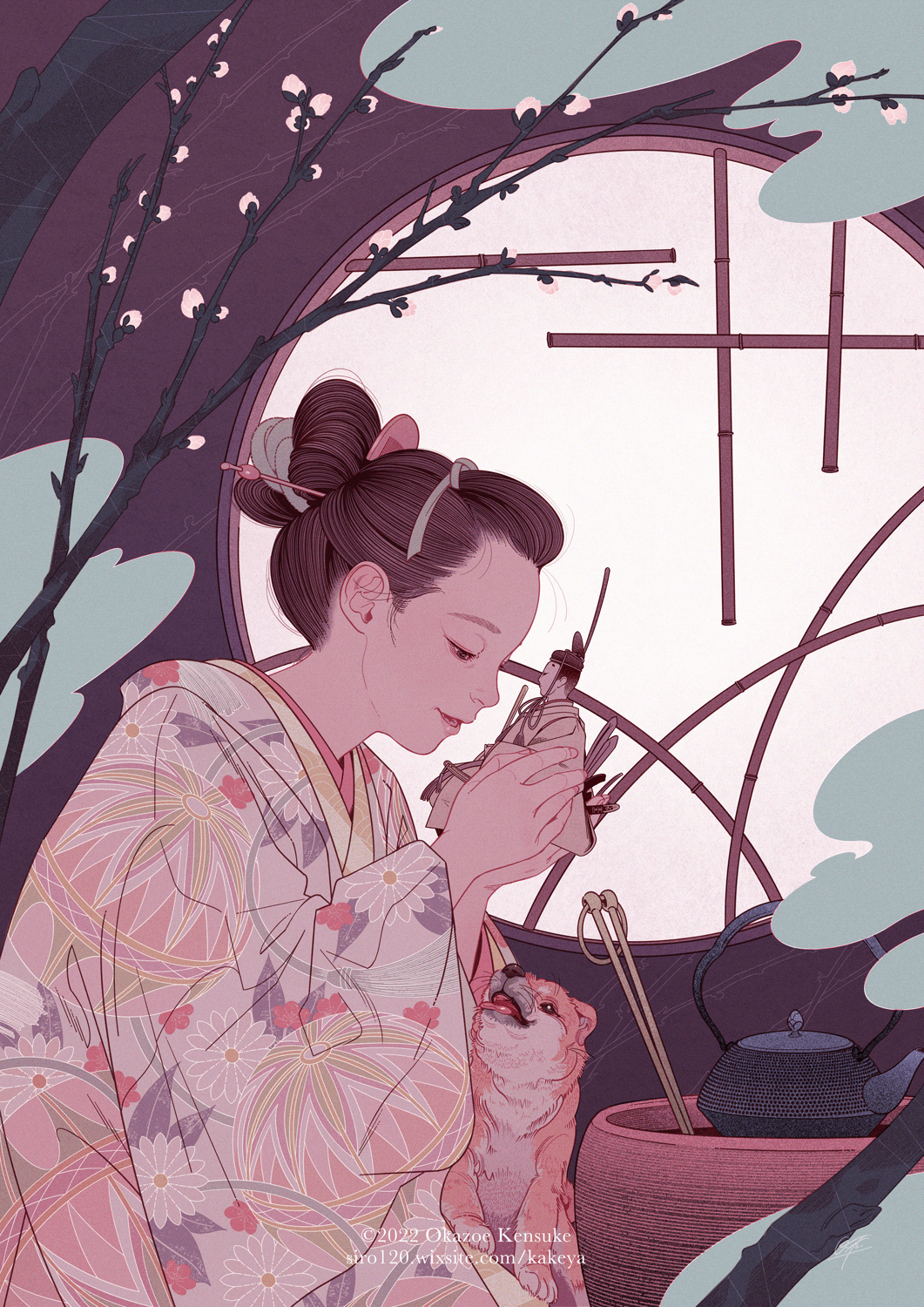 japan japanese katana kimono samurai desital drawing ILLUSTRATION  oriental Retro