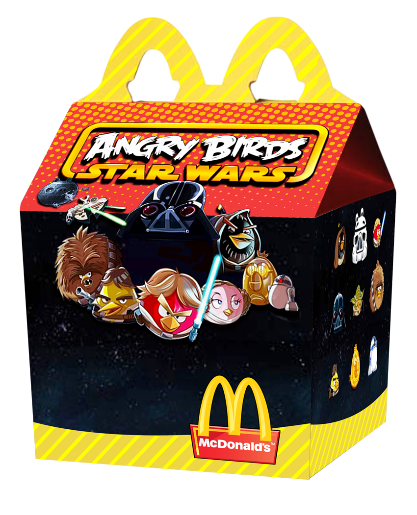McDonalds angry birds star wars diseño gráfico cajita feliz