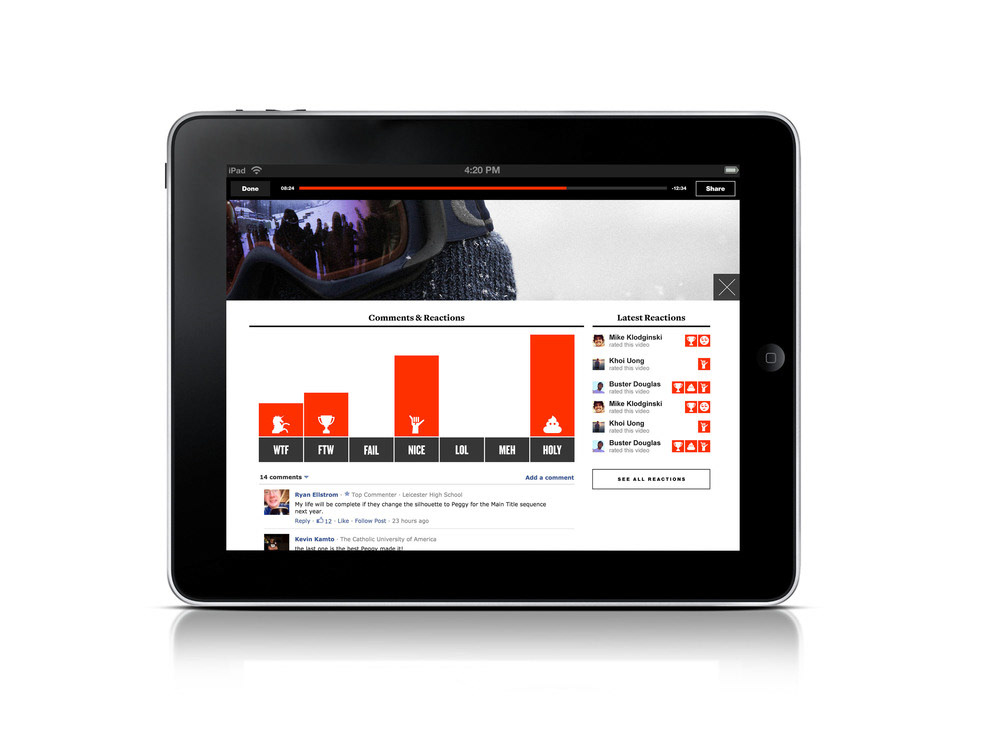 Cross-Platform video social digital mobile responsive web tablet ui design
