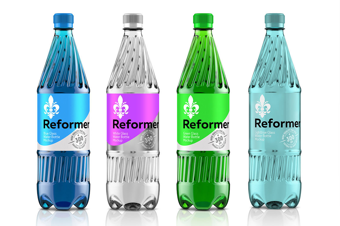 Pet clear plastic bottle Mockup drink psd soft transparent water