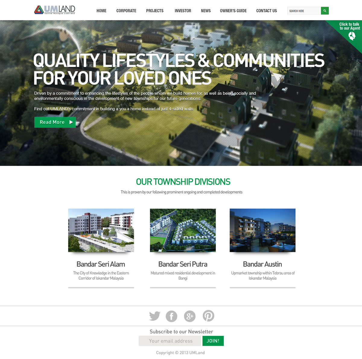 umland malaysia developer housing Web UI ux Website development