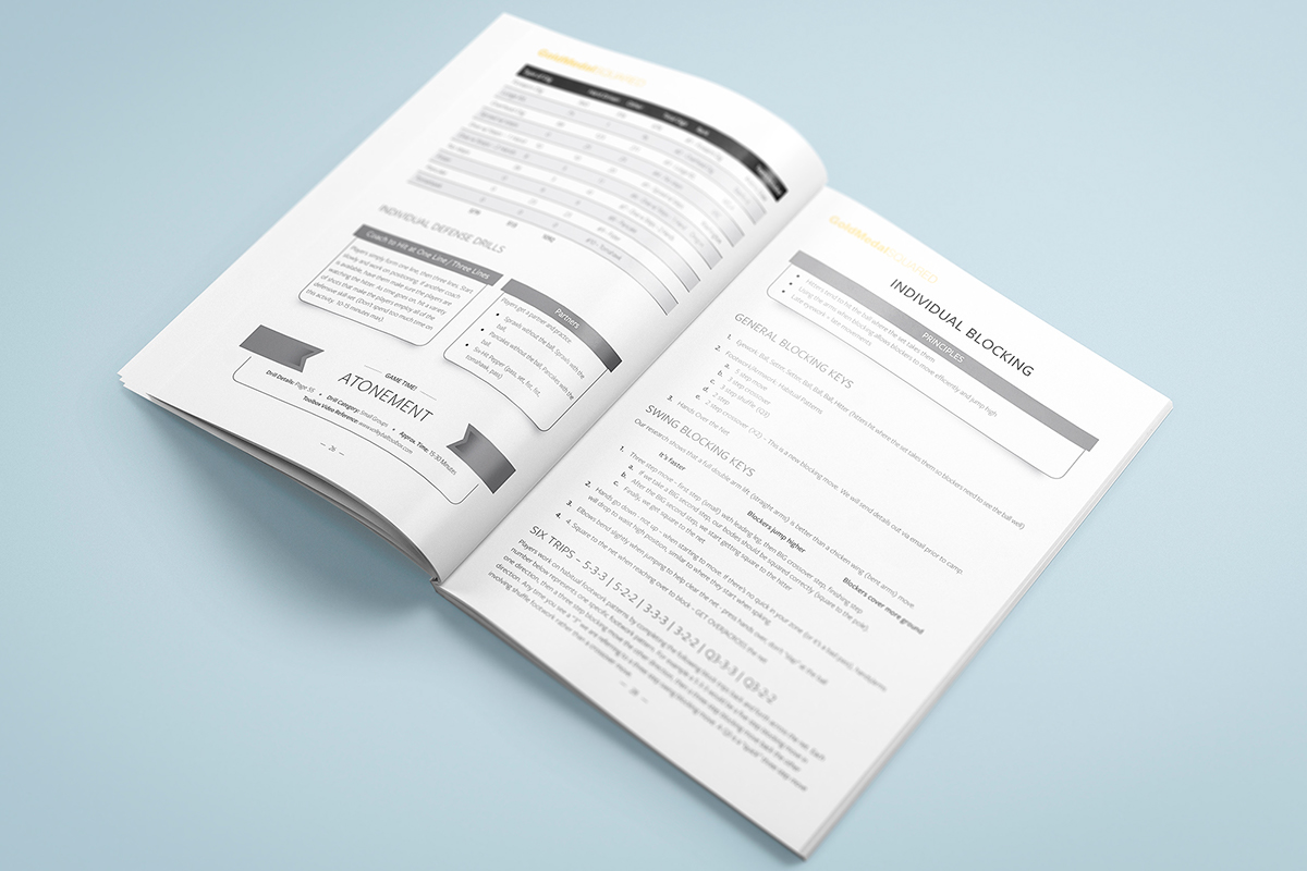sport volleyball Coach Stuff manual editorial studies Layout infographics brochure schemes