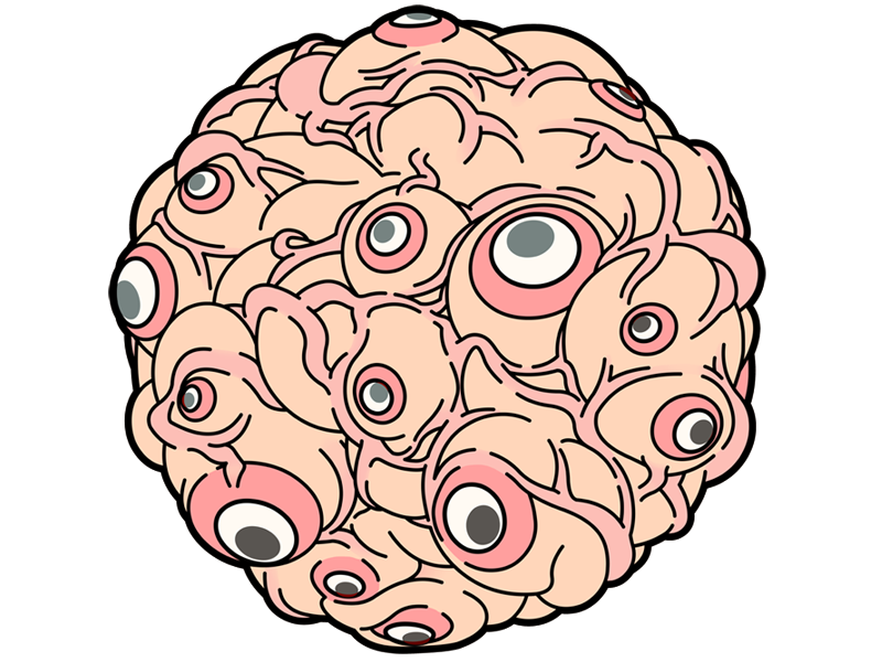 Original monster ball circle eyes process Halloween creepy pink Character cartoon