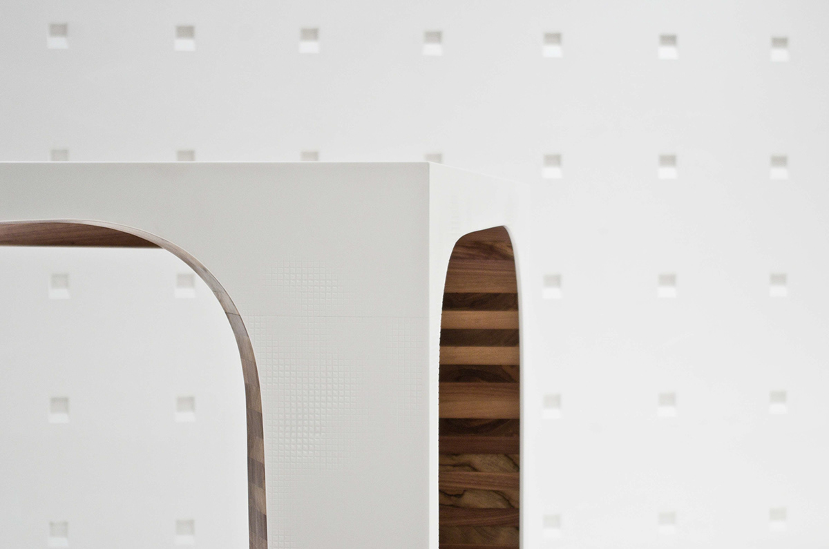 corian wood table walnut Kuartatelier design industrialdesign furniture FURNISHING handmade handcraft trieste