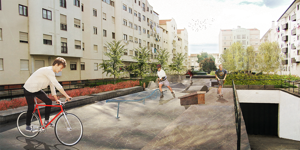 Urban Park green design public space revitalization Aveiro urbanism  