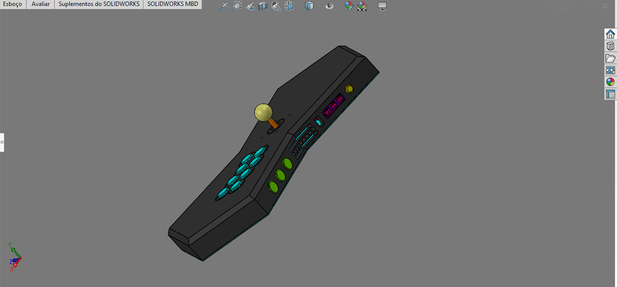 Solidworks 3D modeling keyshot Render arcade game