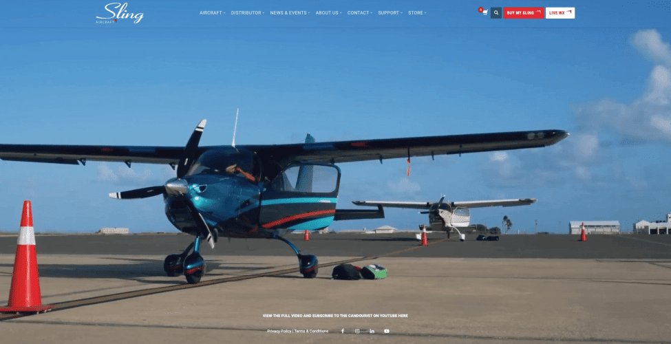 web app Defense & Aerospace Sling Aircraft