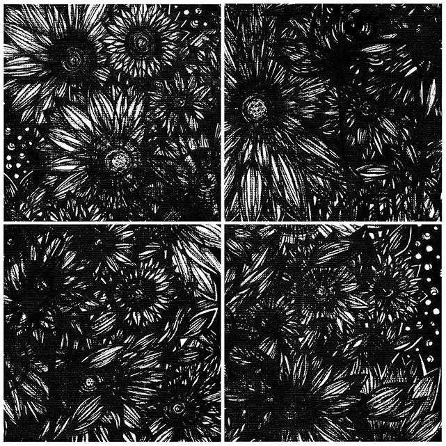 Flowers black White spring Embrace artwork