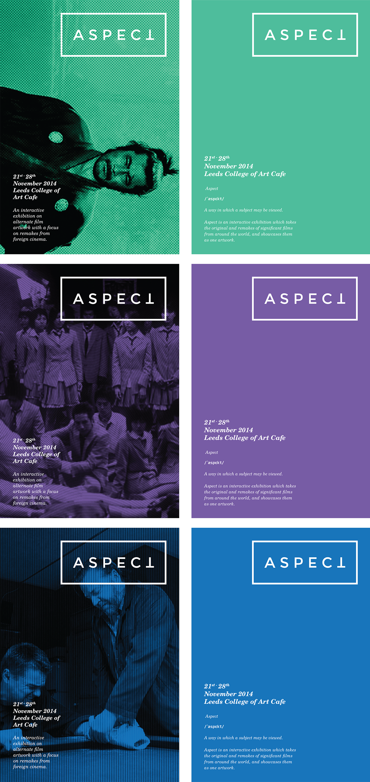 Aspect Exhibition aspect Exhibition  LCA leeds college of art Cinema Foreign artwork posters films interactive