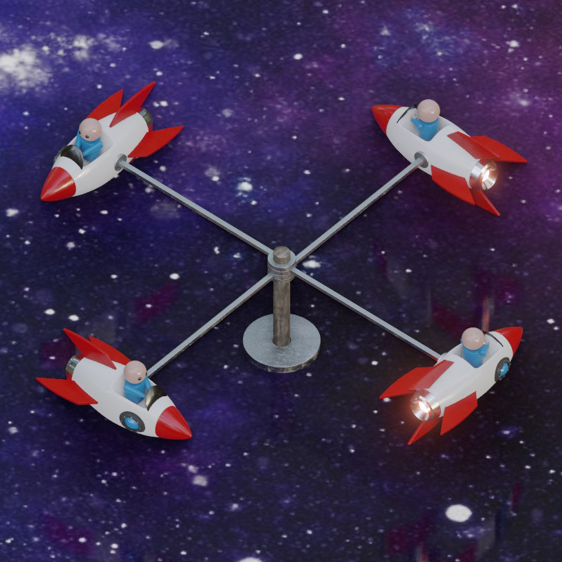 3D animation  blender Digital Art  Isometric loop Low Poly Render spaceship toy