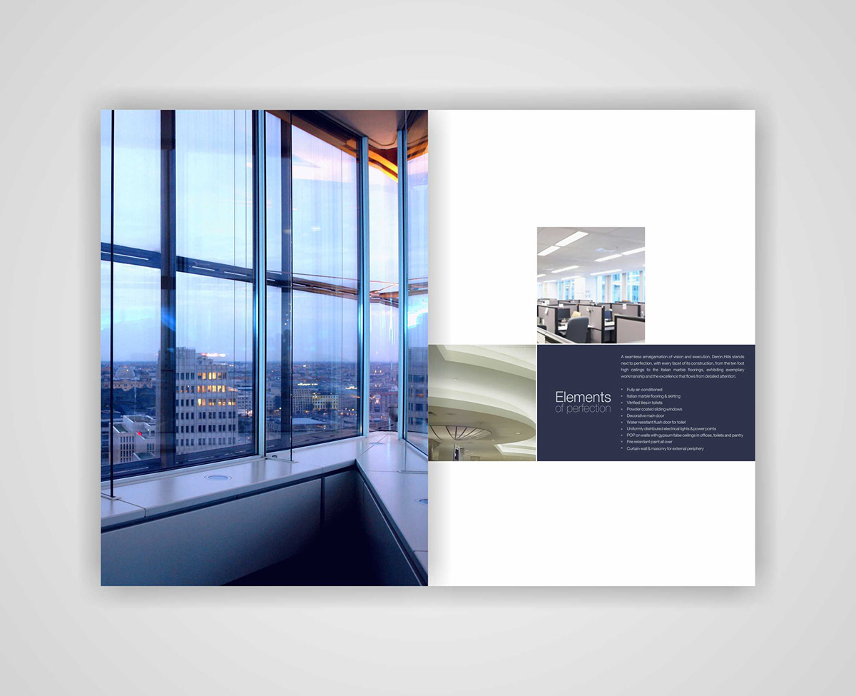 brochure design Layout color real estate commercial offices graphic