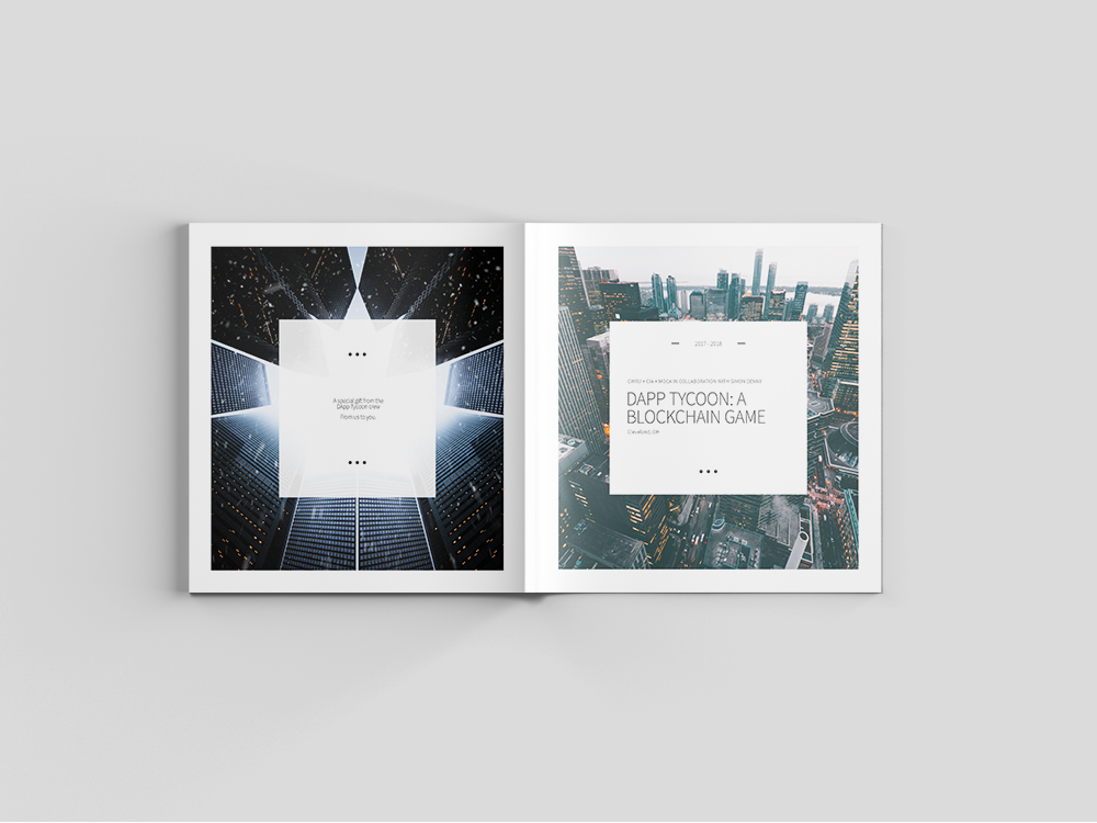 Adobe Portfolio blockchain finance editorial Tycoon dapp Process Book print design 