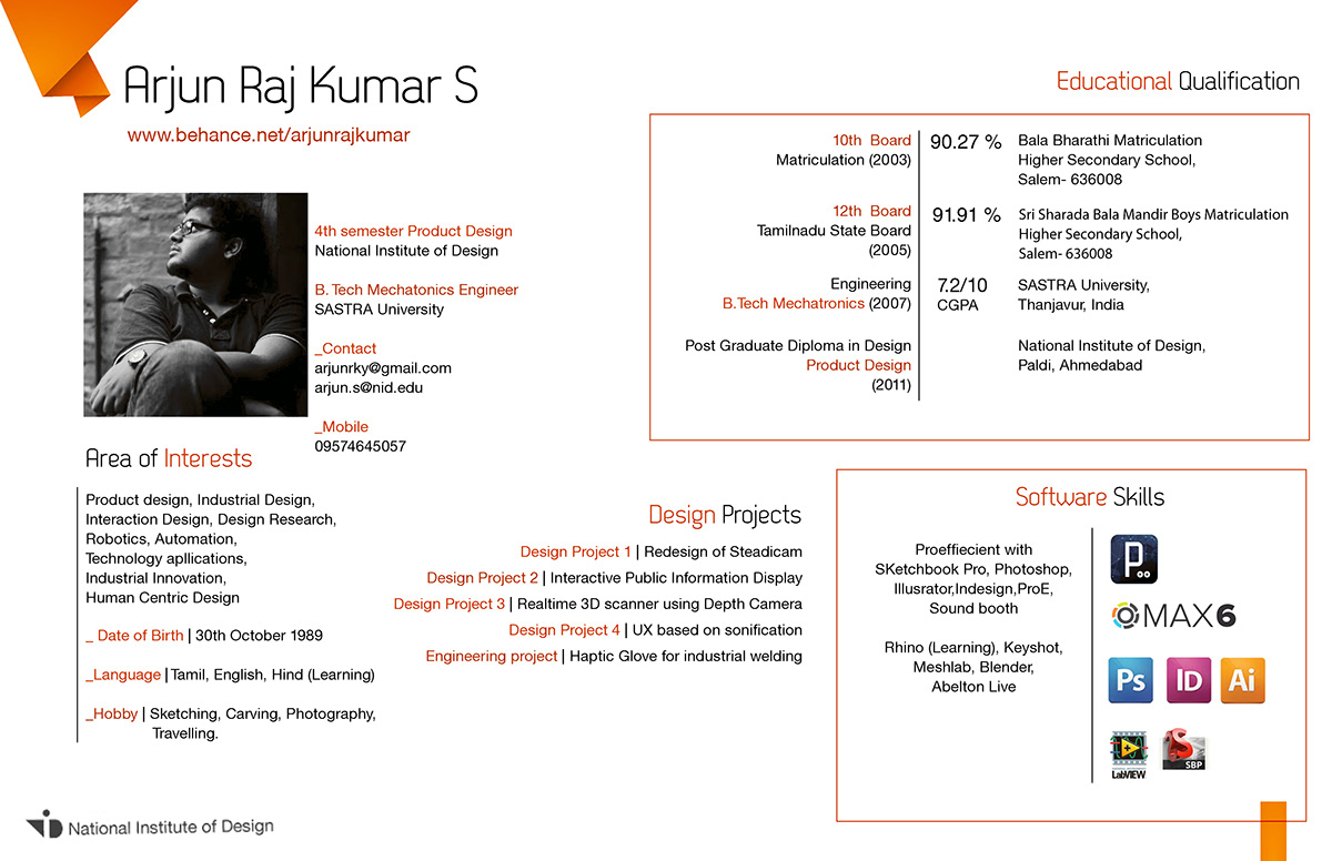 Arjun Raj Kumar  portfolio design NID