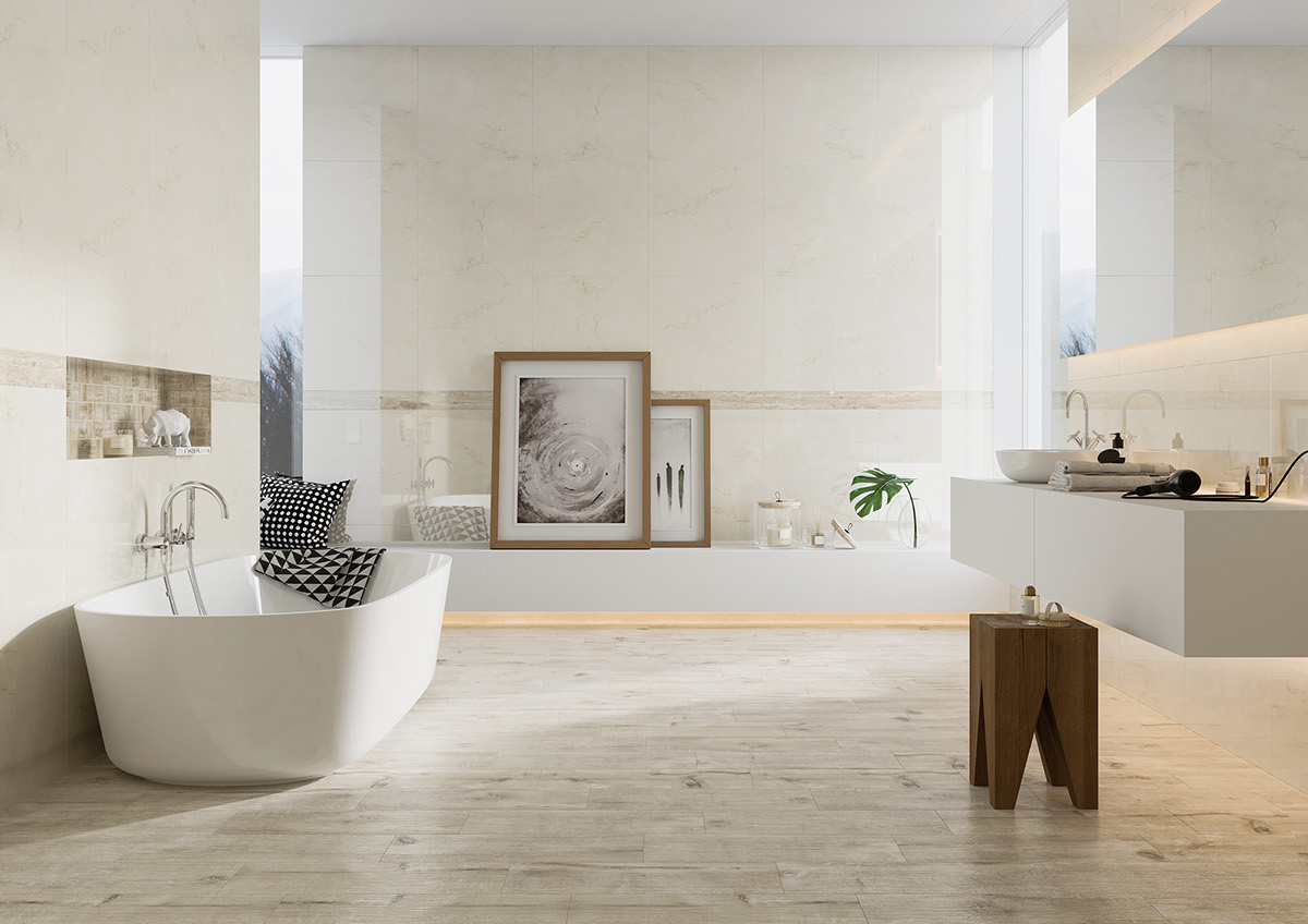 tiles bathroom modern design detail biege products visualization