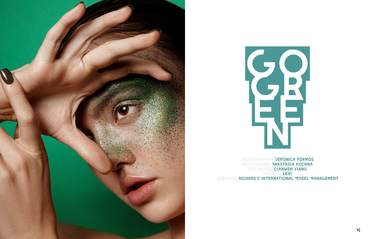 portrait green photo retouch beauty makeup editorial magazine art